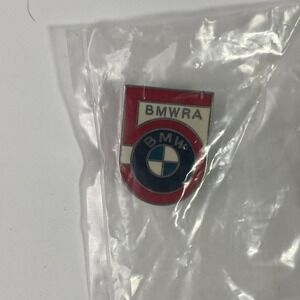 Vintage BMWRA BMW Riders Association Enamel Lapel Pin Red White Blue Shield Logo